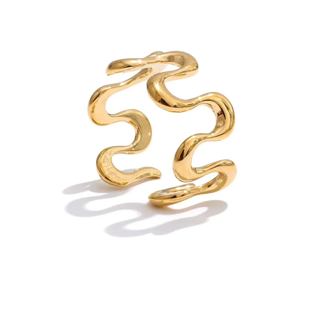 Bague Ouverte Irrégulière — Argent 925 Plaqué Or 18K Bijoux de Paris