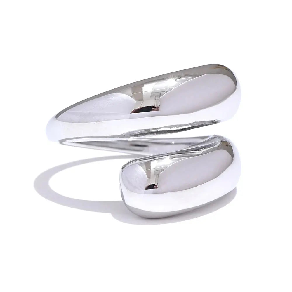 Bague Sculptée Design — Argent 925 Plaqué Or 18K Bijoux de Paris