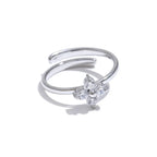 Bague Fleur Zircone Scintillante — Argent 925 Plaqué Or 18K Bijoux de Paris