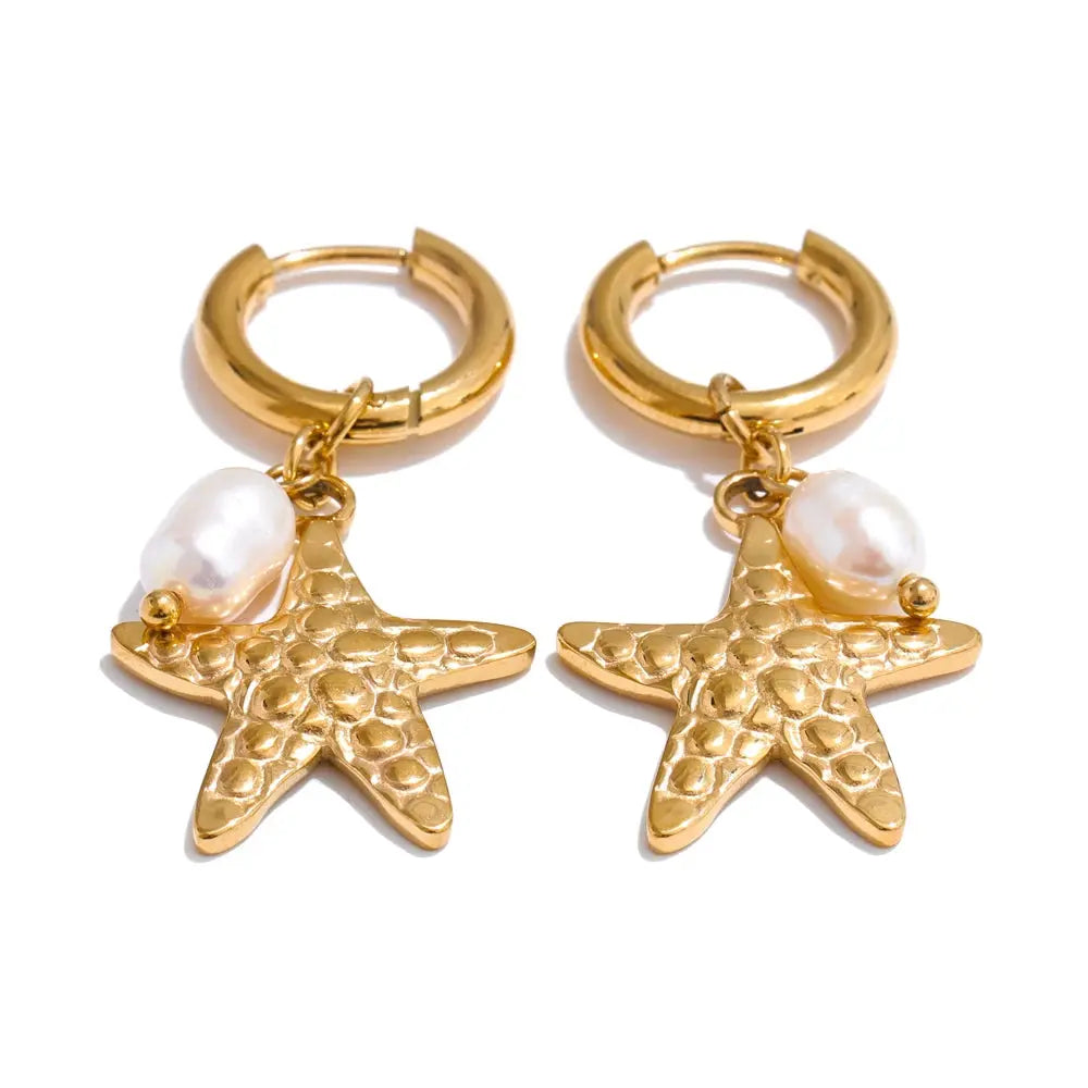 Boucles d'Oreilles Coquillage Perle d'Eau Douce — Argent 925 Plaqué Or 18K Bijoux de Paris