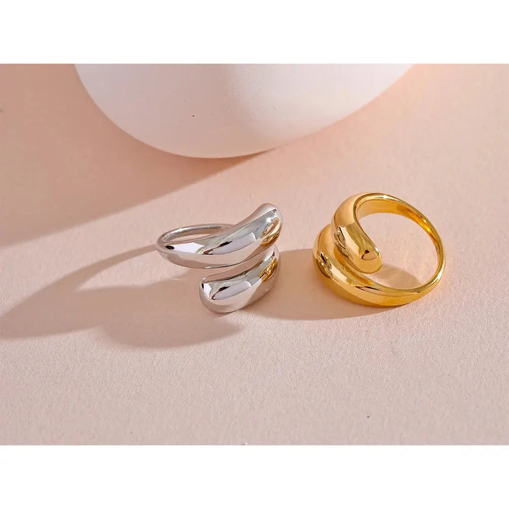 Bague Sculptée Design — Argent 925 Plaqué Or 18K Bijoux de Paris
