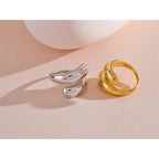 Bague Sculptée Design — Argent 925 Plaqué Or 18K Bijoux de Paris