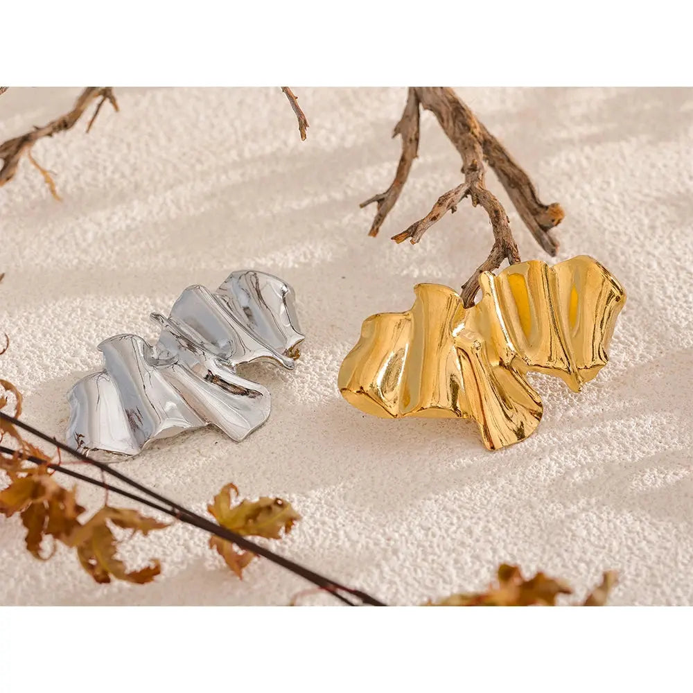 Broche Géométrique Abstraite — Argent 925 Plaqué Or 18K Bijoux de Paris