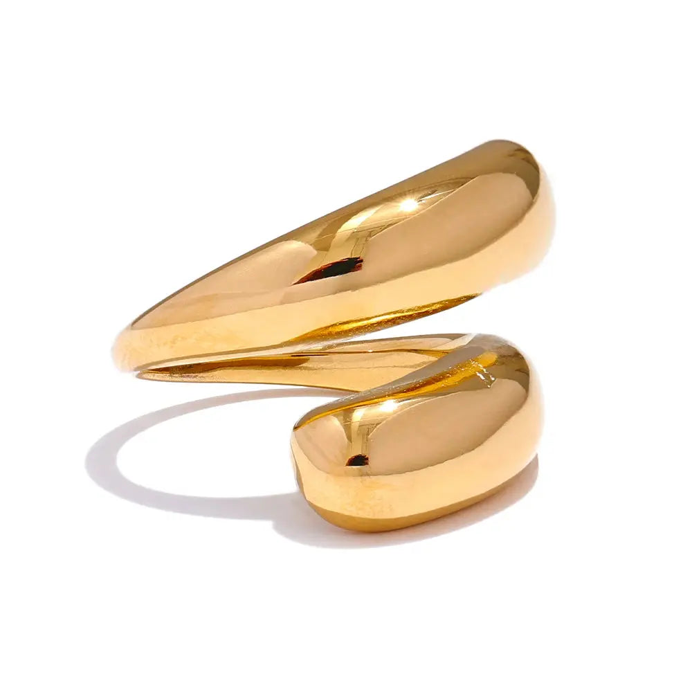 Bague Sculptée Design — Argent 925 Plaqué Or 18K Bijoux de Paris