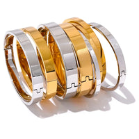 Jonc Rond Texturé Large — Argent 925 Plaqué Or 18K From Paris Jewelry