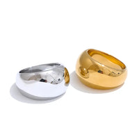 Bague Épaisse Lisse — Argent 925 Plaqué Or 18K Bijoux de Paris