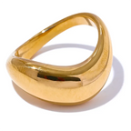 Bague Géométrique Lisse — Argent 925 Plaqué Or 18K Bijoux de Paris