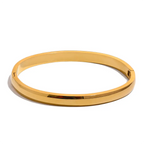 Jonc Lisse Doré — Argent 925 Plaqué Or 18K Bijoux de Paris