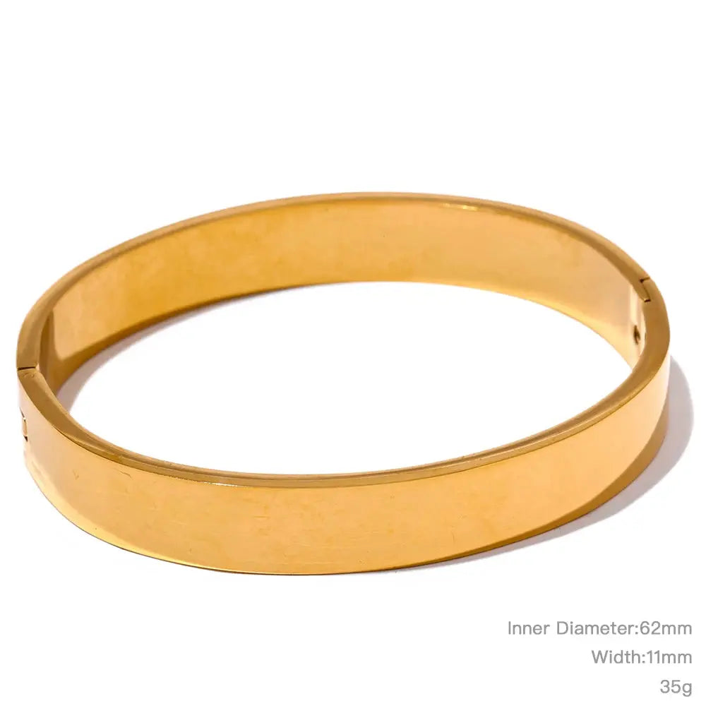 Jonc Rond Texturé Large — Argent 925 Plaqué Or 18K From Paris Jewelry