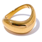 Bague Géométrique Lisse — Argent 925 Plaqué Or 18K Bijoux de Paris