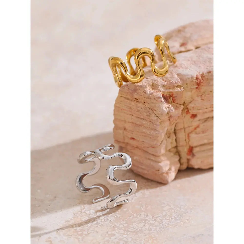 Bague Ouverte Irrégulière — Argent 925 Plaqué Or 18K Bijoux de Paris