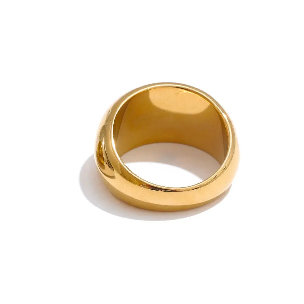 Bague Épaisse Lisse — Argent 925 Plaqué Or 18K Bijoux de Paris