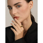 Bague Géométrique Lisse — Argent 925 Plaqué Or 18K Bijoux de Paris