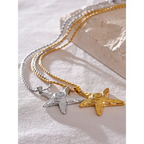 Collier Pendentif Étoile de Mer — Argent 925 Plaqué Or 18K Bijoux de Paris