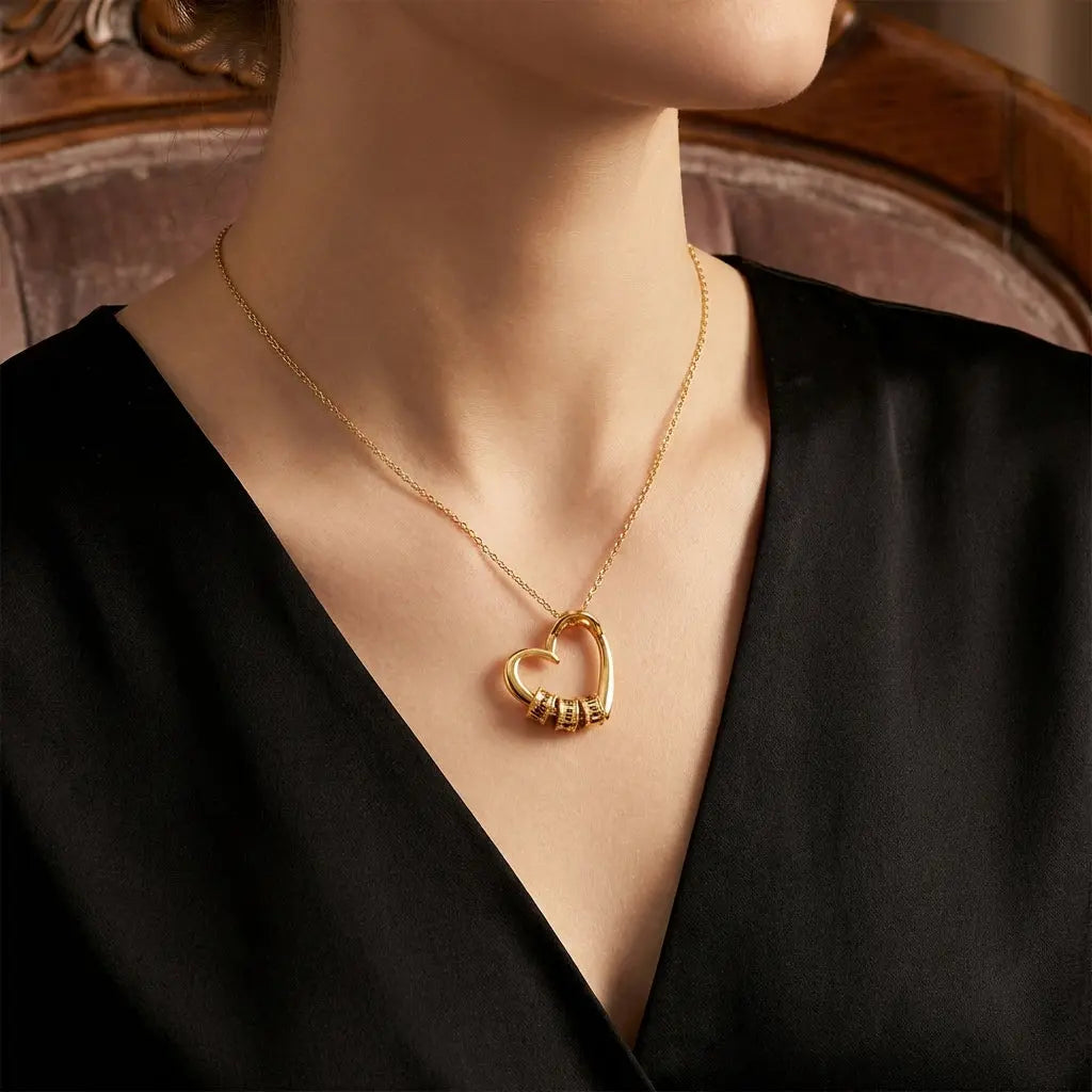 Collier Cœur Personnalisé — Argent 925 Plaqué Or 18K Bijoux de Paris
